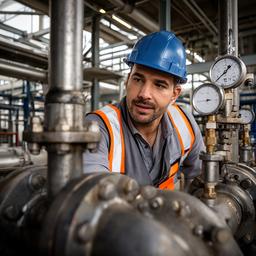Senior Resource Consultant inspecting a process valve on an industrial site